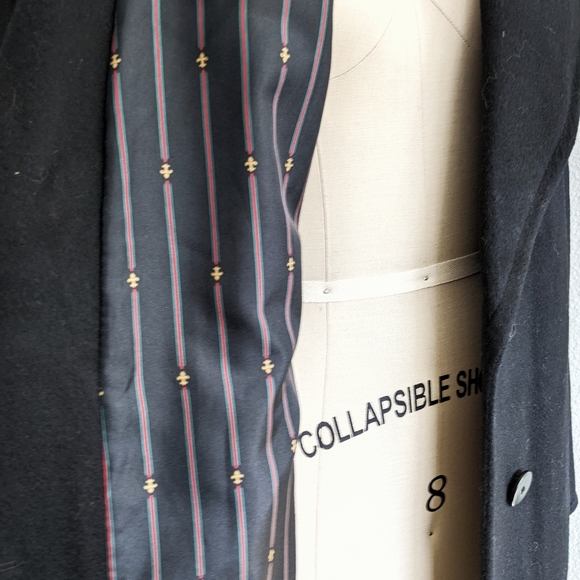 Ashley Scott Black Lined Long Wool Classic Winter Coat - Picture 5 of 9